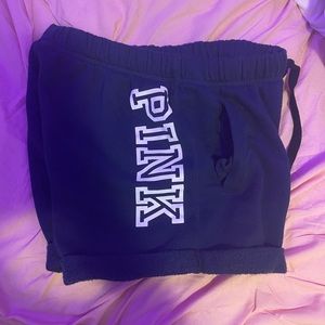 PINK navy blue sweat shorts